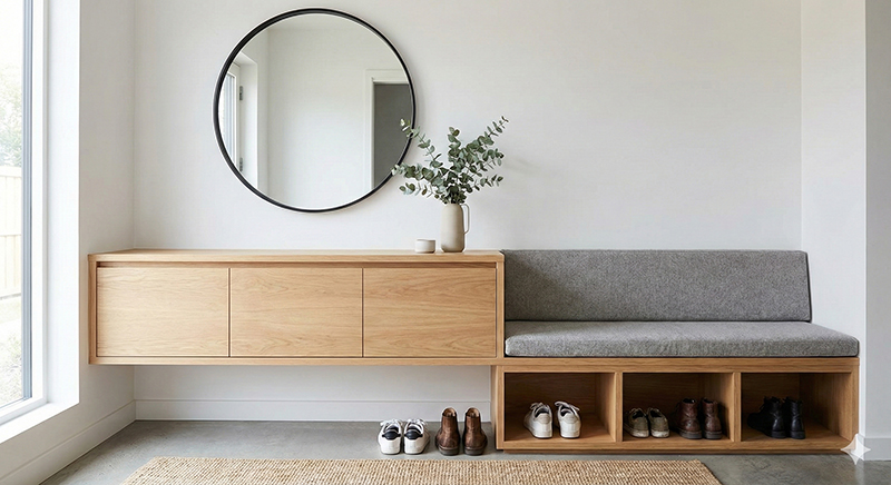 جاکفشی ورودی مدرن (کنسولی و نیمکت‌دار)